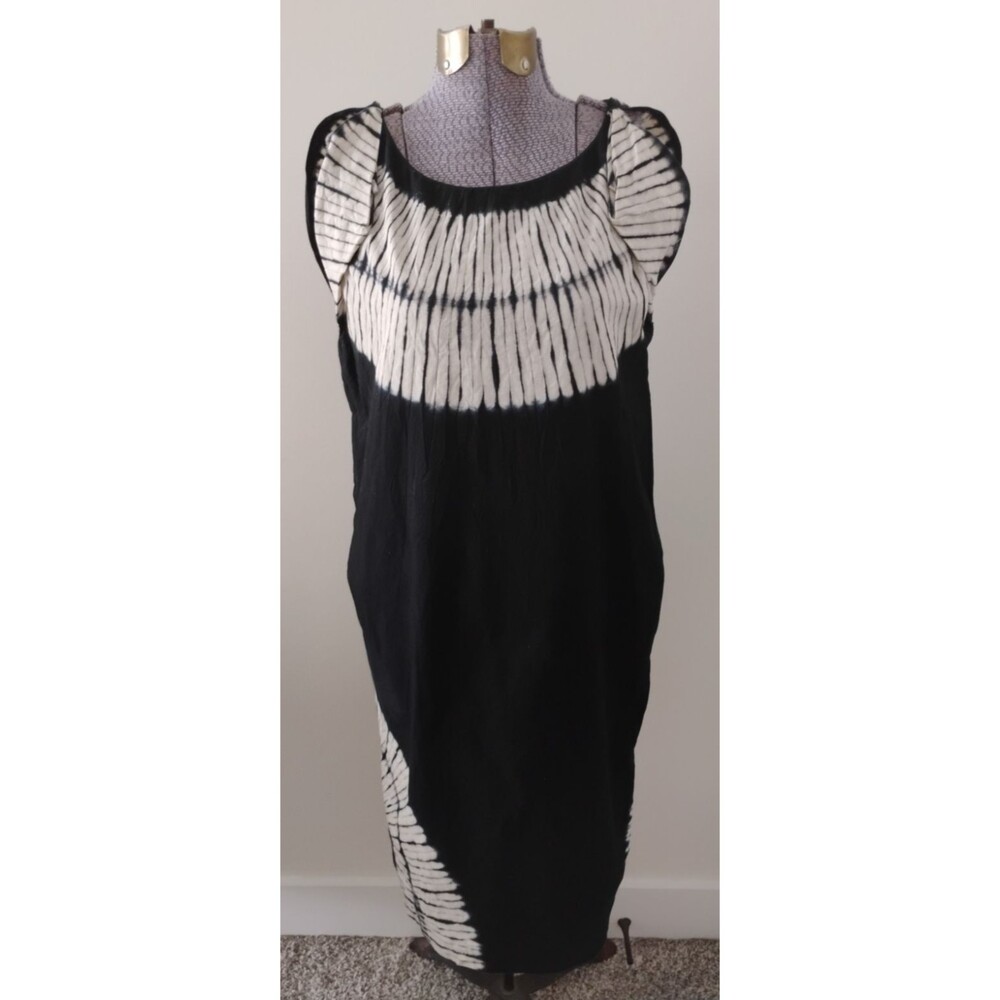 Ports 1961 Cotton Shift Midi Dress Women's Modern Sleeveless Minimalist 8 EUC